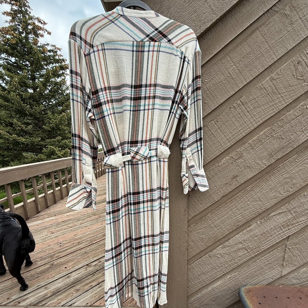 NWOT Reiss Plaid, Flannel Midi Popover Dress - Picture 8 of 15